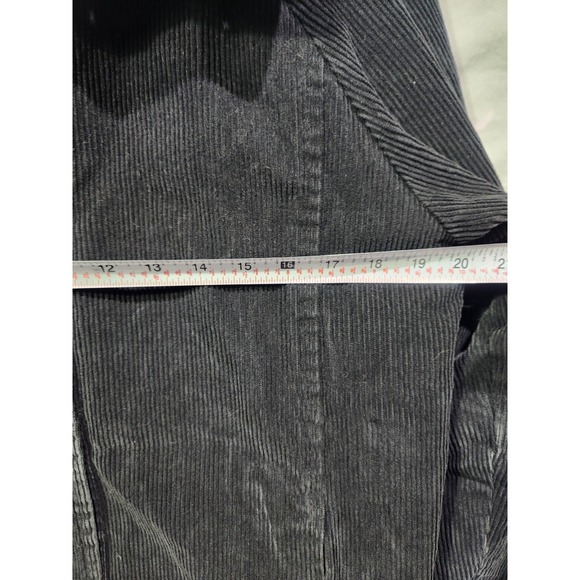 Unbranded Black Corduroy Winter Coat Midlength Quilted Interior W Pockets LARGE - Picture 6 of 7